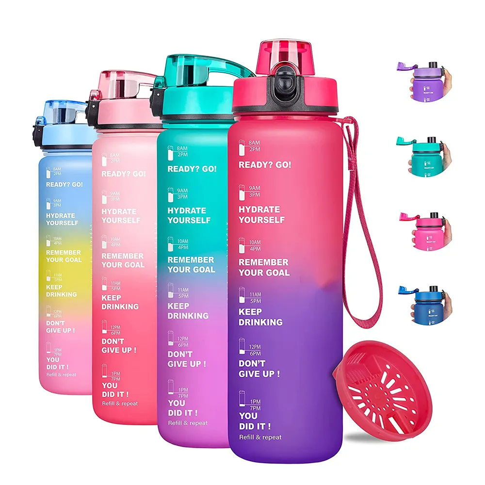 Non-Toxic BPA Free Eco-Friendly Best 32oz Large Sports Water Bottle with Flow Flip Top Leak Proof Lid / One Click Open