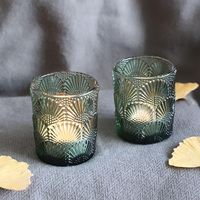 Porte-bougie en verre vert pour bougie chauffe-plat, centre de table, décoration de mariage, fête de Noël