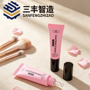 Tubo de PE rosa brillante personalizado con impresión, tubo suave con punta aplicadora de bola redonda transparente y tapa plana negra para gel transparente para el acné - Product Image 2