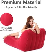 Beliebte Anpassung Flocked PVC Red OEM Aufblasbares Air Lounge Sofa