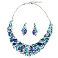 Ensemble de bijoux et boucles d'oreilles pour femmes, joaillerie de luxe en cristal, de qualité supérieure, style américain et européen, XLNK107