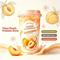 Suikerarme Probiotische Fruitdrank Romige Zachte Smaak Gele Perzik Lactobacillus Drank voor Supermarkt