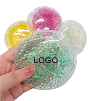 Mini-pochette de gel réutilisable personnalisée, ronde, avec billes de gel, pour thérapie corporelle (froid/chaud)