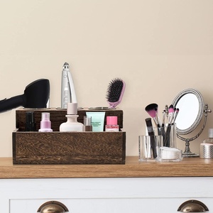 In legno rustico porta asciugacapelli salone Organizer per accessori da bagno forniture accessori per capelli Organizer - Product Image 3