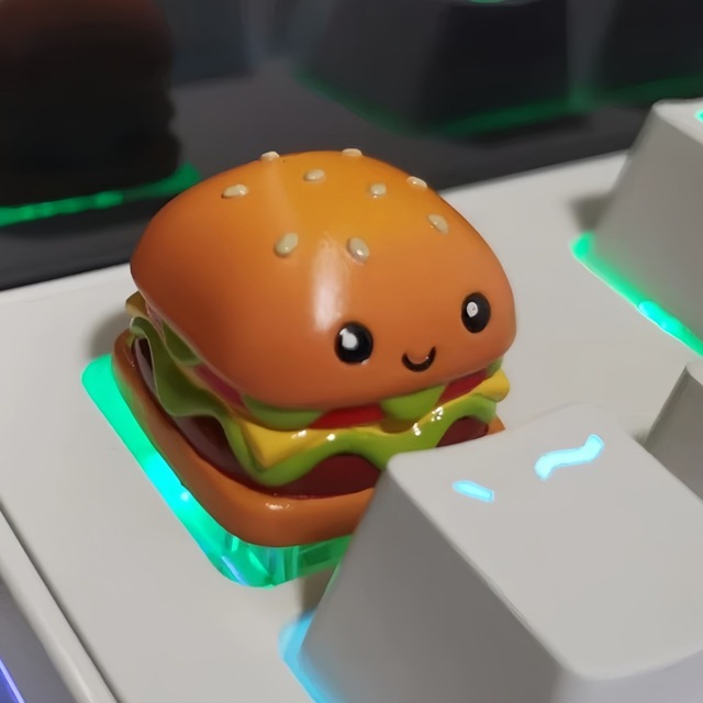 Custom Resin Artisan Keycap Food Series Burger/Chocolate/Gourmet Compatible with Cross-Stem Mechanical Keyboards