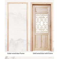 China Factory Solid Fir Lattice Interior Door Custom Pattern Timber Door for Export