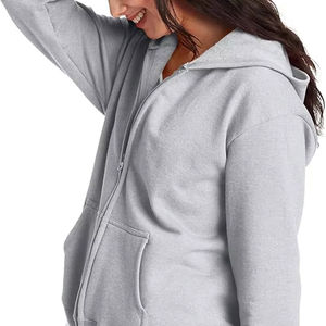 <span class=keywords><strong>Felpa</strong></span> da <span class=keywords><strong>donna</strong></span> con cappuccio Full-zip <span class=keywords><strong>felpa</strong></span> personalizzata in tinta unita con cappuccio con cappuccio - Product Image 2