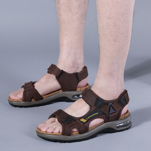 Summer Men Genuine Leather Slippers <b>Gladiator</b> Beach <b>Sandal</b> Soft Comfortable Outdoors Walking Shoes Mens <b>Sandals</b> in Leather - Product Image 4
