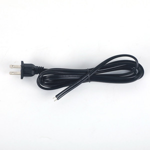 Ac Power Cord 2 Wire Nema Plug <b>Stripped</b> End <b>PVC</b> Material Home Appliance Use - Product Image 3