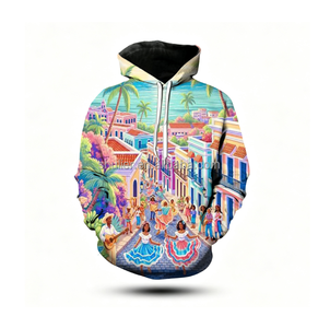 Felpa con Logo Portoricano Personalizzata all'Ingrosso, Stampa Digitale 3D in Poliestere, Felpa con Cappuccio e Coperte per Uomo - Product Image 5