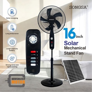 Ventilateur sur pied solaire électrique rechargeable à moteur sans balais <span class=keywords><strong>de</strong></span> 16 pouces, économique et portable, pour usage domestique et commercial, à <span class=keywords><strong>prix</strong></span> avantageux. - Product Image 1