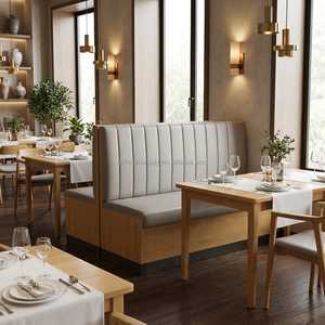 Asientos Modernos para Restaurantes y Hoteles Comerciales, Sofá Banqueta de Madera Maciza de Doble Cara Personalizado, Mesa de Café Bistro - Product Image 1