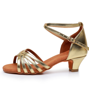 Zapato de baile latino cubano 4,5 cm tacón bajo <span class=keywords><strong>Salsa</strong></span> Bachata zapatos de baile niñas niños zapatos de baile - Product Image 6