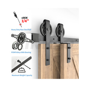 Skysen vật liệu thép carbon bỏ qua trượt phần cứng Con lăn Kit cho trượt Barn hệ thống cửa nội thất hệ thống - Product Image 5