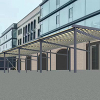 Pergola moderne électrique pliable en alliage d'aluminium avec télécommande, auvent rétractable en PVC pour hôtel, terrasse extérieure, balcon