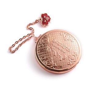 Miroir pliant double face compact et exquis, style chinois, avec chaîne en métal et pompon, tendance - Product Image 3