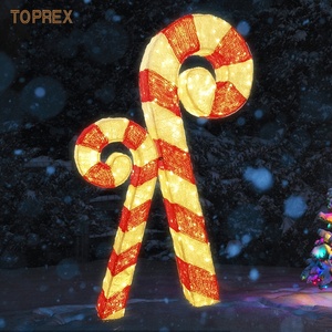 Toprex – baguettes de canne à sucre en acrylique rouge et blanc chaud, lumières led de noël pour les vacances en plein air - Product Image 2