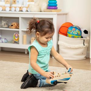 Gioco <span class=keywords><strong>di</strong></span> aeroplani in <span class=keywords><strong>legno</strong></span> con 4 figure <span class=keywords><strong>di</strong></span> gioco e 4 valigie-aeroplano giocattolo per bambini, giocattoli classici in <span class=keywords><strong>legno</strong></span> per bambini - Product Image 6