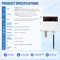 Transmisor de Temperatura y Humedad Montado en Pared con Bomba, Pantalla LCD RS485 para Tratamiento de Agua y Monitoreo Ambiental OEM ODM