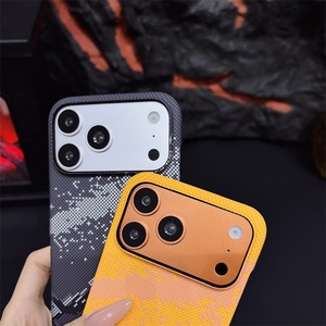 Ultra Thin Carbon Fiber Textured Magnetic Case for iPhone 17 14 15 16 Pro Max 17 Air <b>Wireless</b> Charging Hard <b>PC</b> Shockproof Cover - Product Image 4