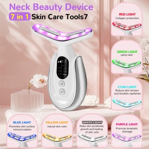 เครื่องนวดหน้าและลำคอไมโครเคอร์เรนท์แบบใหม่ 7 สี ลดริ้วรอยบริเวณลำคอ นวดหน้าและยกกระชับผิวหน้า - Product Image 4