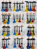 Ensemble de chicha de luxe en acier inoxydable doré, durable et écologique, emballage en boîte en bois de 12 kg, 2 tuyaux