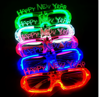 Lunettes à LED lumineuses clignotantes, accessoires de fête pour Halloween, Noël, Nouvel An, Rave, Club, Cosplay