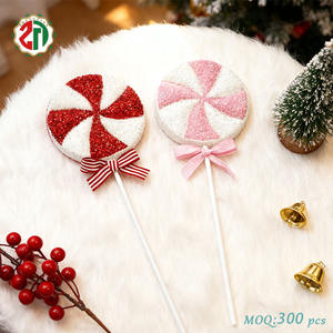Sucettes de Noël personnalisées en vrac, mignonnes, roses et rouges, avec nœud décoratif, pour Noël, sucettes scintillantes, décoration de fête pour enfants à la maison - Product Image 2