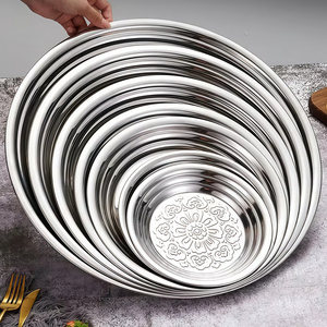 ZESHENG Assiette Classique en Acier Inoxydable à Motifs Floraux, Écologique, Plateau <span class=keywords><strong>Rond</strong></span> pour Aliments, Idéale pour l'Exportation vers le Moyen-Orient - Product Image 2