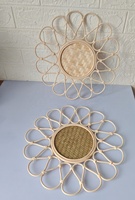 Napperons et sets de table en rotin naturel tressé, assiettes de présentation en bambou et rotin, tapis de table tissés pour mariages et locations