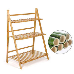 حامل متعدد الوظائف مصنوع من خشب الخيزران, حامل لتخزين النباتات والزهور - Product Image 2