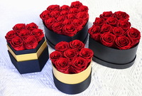 Kotak Hadiah Berbentuk Hati Buatan Tangan dengan Bunga Mawar Abadi untuk Hari Valentine, Hari Ibu, Natal, Wisuda.