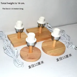 <span class=keywords><strong>Portalampada</strong></span> e Base Fai <span class=keywords><strong>da</strong></span> Te in Legno Massello con Attacco E27, Interruttore a Spina e Installazione Facile a Vite, Apertura 20mm 110-240V <span class=keywords><strong>per</strong></span> <span class=keywords><strong>Tavolo</strong></span> o Parete - Product Image 4