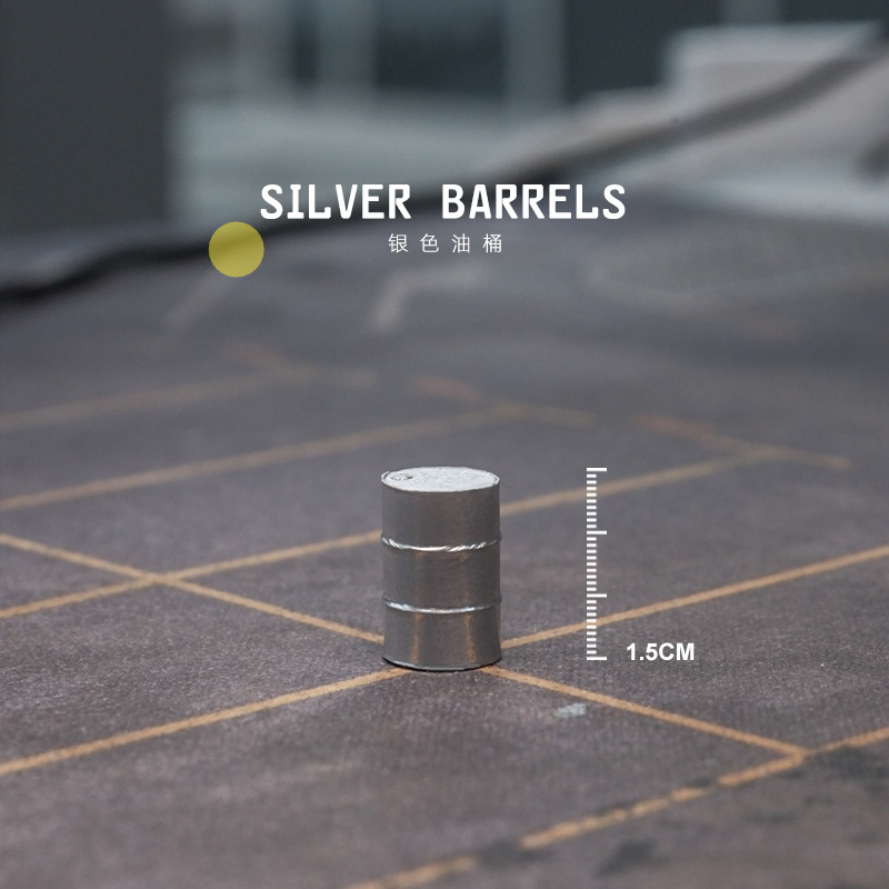 Oil drum - silver