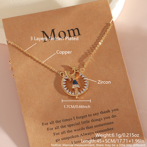Collier pendentif en argent zircon or/or blanc Haomi Brass pour la fête des mères, bébé et maman, pour les mariages et les anniversaires - Product Image 5