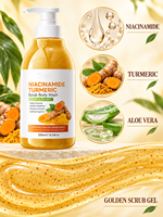 Gel Douche Exfoliant Doux au Curcuma et Niacinamide avec Vitamine C pour une Peau Éclatante et Hydratée 520ml Marque Blanche