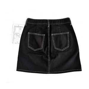 Jupes en denim noir pour femmes, mini jupes A-Line, jupe en jean courte décontractée d'été, mode streetwear tendance, vente en gros - Product Image 2