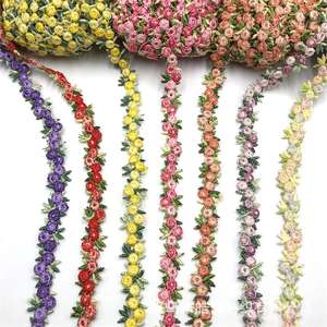 高グレード2cm環境にやさしいポリエステル刺繍レース生地水溶性フレンチスタイル装飾バーコードレース生地 - Product Image 5