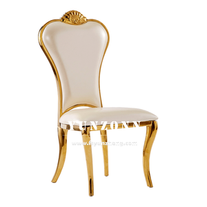 Lüks kraliyet taç kafa düğün sandalyesi olay mekan beyaz ve altın yemek sandalyeleri - Product Image 5