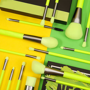 Juego <span class=keywords><strong>de</strong></span> <span class=keywords><strong>brochas</strong></span> <span class=keywords><strong>de</strong></span> <span class=keywords><strong>maquillaje</strong></span> profesional, 10 Uds., verde neón y amarillo, recién llegado, herramienta cosmética para damas, para corrector y brocha <span class=keywords><strong>de</strong></span> afeitar - Product Image 3