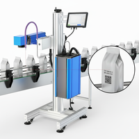 Machine de marquage laser CO2 pour ligne de production d'emballages alimentaires, prise en charge DXF/PLT/BMP, marquage de date et de code haute précision, type volant en ligne