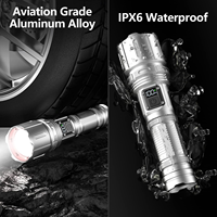 Senter LED Taktis Daya Tinggi Terlaris, Dapat Diisi Ulang, 4 Mode, 1000+ Lumen, Dapat Diperbesar, Bahan Aluminium Alloy, Darurat, Luar Ruangan