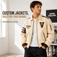 Blouson aviateur en cuir esthétique à fermeture éclair, personnalisable avec logo, style universitaire, pour homme, streetwear, fabricant OEM