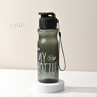 Bouteille en plastique 500 ml 2024, couleur mate, avec paille, pour l'escalade en montagne, sport de plein air, eau pour étudiants, usage quotidien