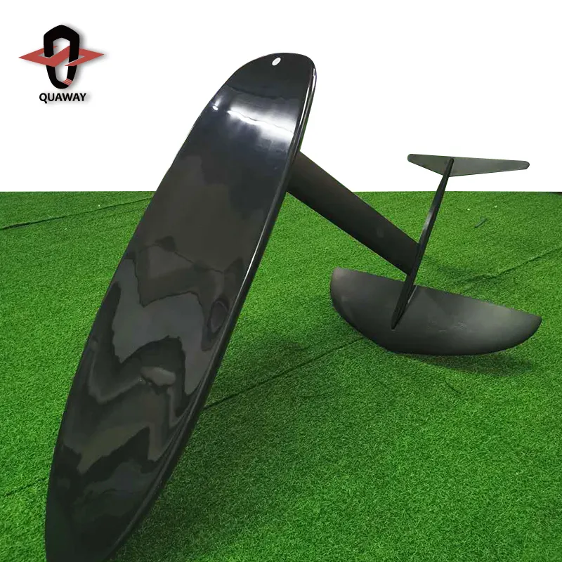Ensemble de planche de surf avec ailes flottantes, en feuille d'aluminium noir, cerf-volant modèle 2020