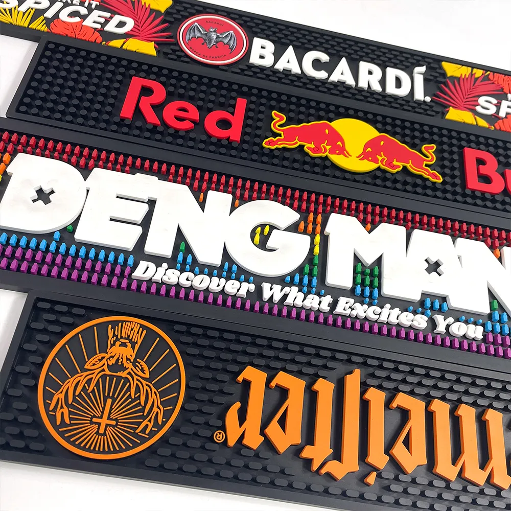 Best Selling pvc bar mat 2024 Online Custom Logo soft Rubber beer Bar Mat Cocktail Drip Mat