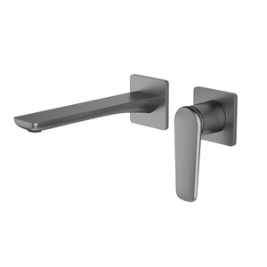 Grifo de Lavabo Moderno de Pared 67003A Modelo Redondo 670 con Válvula de Cerámica Dorada Cepillada, Monomando Oculto - Product Image 5