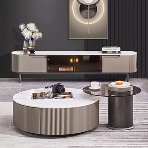 <span class=keywords><strong>Table</strong></span> basse ronde <span class=keywords><strong>en</strong></span> <span class=keywords><strong>verre</strong></span> pour salon, style minimaliste moderne, meubles de maison, rangement pour petits espaces - Product Image 3