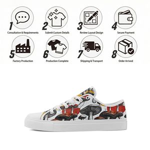 Custom Logo Print Vulcanized Shoes OEM/ODM Low Top Classic <strong>Canvas</strong> <strong>Sneakers</strong> for Men &amp; Women FN027-26009001-15 - Product Image 4