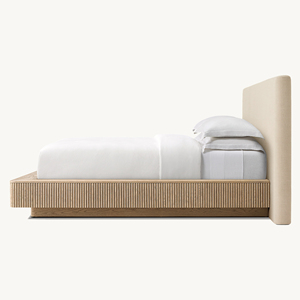 <span class=keywords><strong>Lit</strong></span> plateforme <span class=keywords><strong>en</strong></span> chêne américain moderne et extraordinaire, avec tête de <span class=keywords><strong>lit</strong></span> rembourrée extra large, cadre <span class=keywords><strong>en</strong></span> bois massif nervuré de luxe - Product Image 3